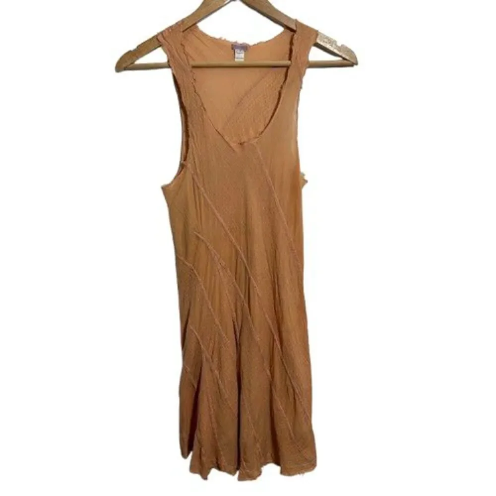 Dosa Lightweight Tunic Mini Dress Womens 2 US S Peach Sleeveless Textured USA